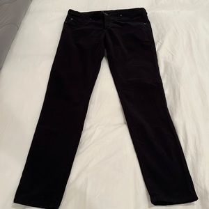 AG Black Legging Ankle size 30 Thin stretch corduroy. Very dark black. Pristine
